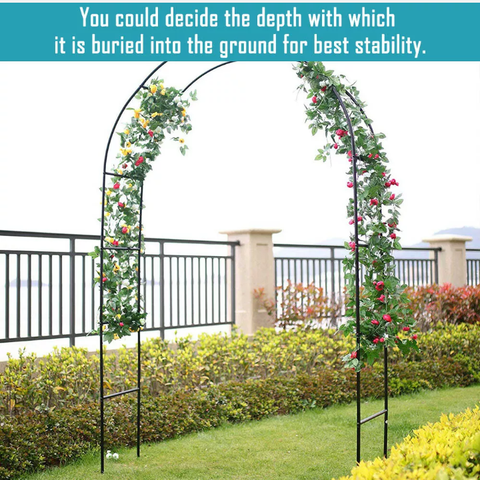 2x Garden Arch roses Climbing Plants Support Arbour Pergola Trellis Archway Iron - Bright Tech Home