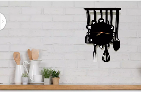 Wall Clock Modern Australian Made Acrylic Alpha Kitchen Dining Restaurant Art
