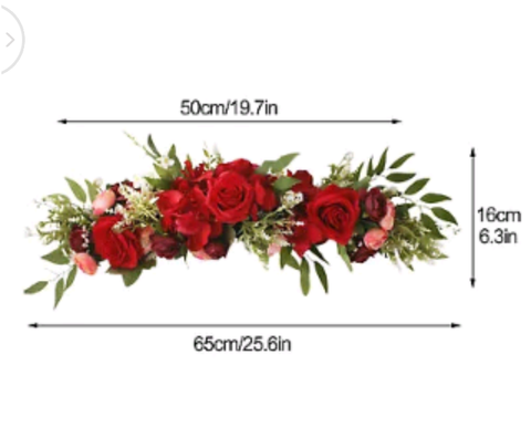 Wedding Arch Artificial Rose Flower 25" Swag Wreath Floral Door HomeWall Decor