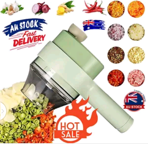 4 in 1 Portable Electric Vegetable Cutter/Chopper Set,Wireless Food Processor RL - Bright Tech Home
