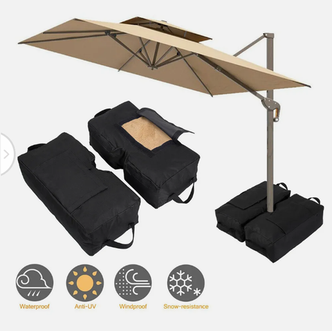 Square Weight Sand Bag For Umbrella Base Stand2 Bags Detachable Outdoor Protect