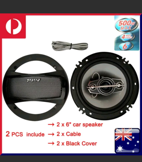 2Pcs 6" inch Car Coaxial Speaker 4 Way 650W Stereo Super Bass Music Audio Hifi