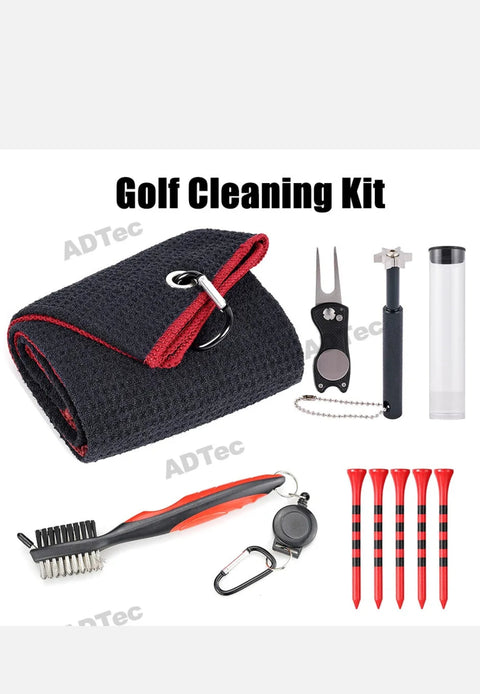 Golf Accessories Gift Cleaner Set Towel Golf Club Brush Groove Cleaning Kit AU