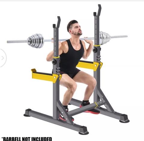 Home Gym Squat Rack Adjustable Barbell Rack Bench Press Weight Lifting