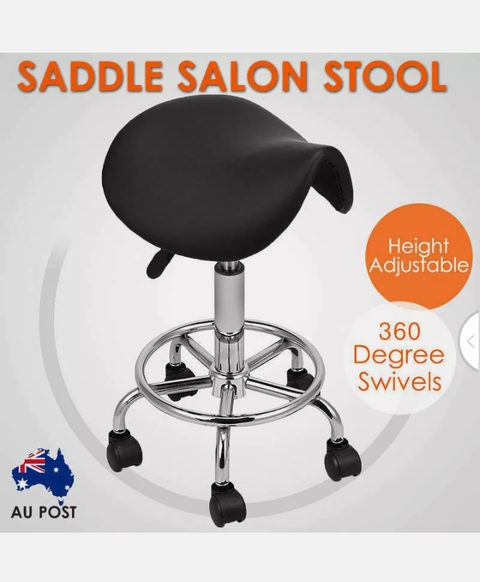 Saddle Salon Stool Rolling Chair Adjustable Swivel Massage Spa Seat Hydraulic