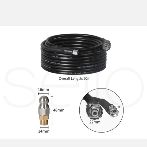 Traderight Extension Hose Pressure Washer 20M Drain Cleaner Nozzle M22 Connector - Bright Tech Home