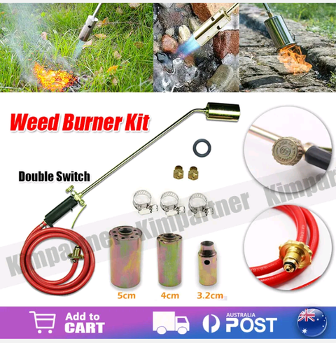Weed Torch Burner Kit Shrub Weed Grass Killer Butane Gas Garden Tools Nozzl Hose - Bright Tech Home