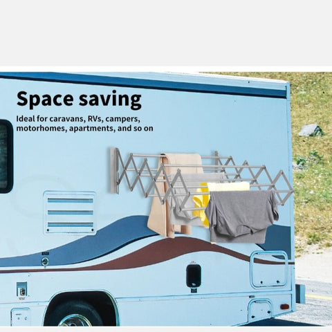 Expanded Clothesline Caravan Pull Out Clothes Airer RV Motorhome Trailer 900mm - Bright Tech Home