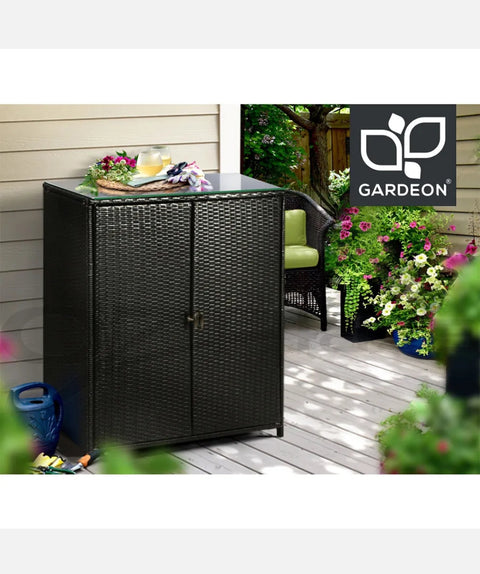 Gardeon Outdoor Storage Cabinet Box Garage Wicker Shelf Chest Garden Shed Tools