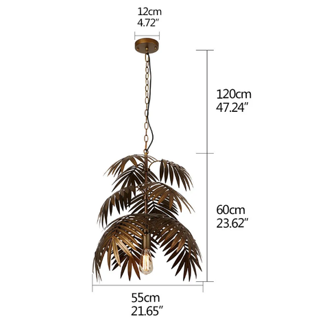 Tropical Coconut Palm Chandelier Tree Pendant Lamp Hanging Light Ceiling Fixture
