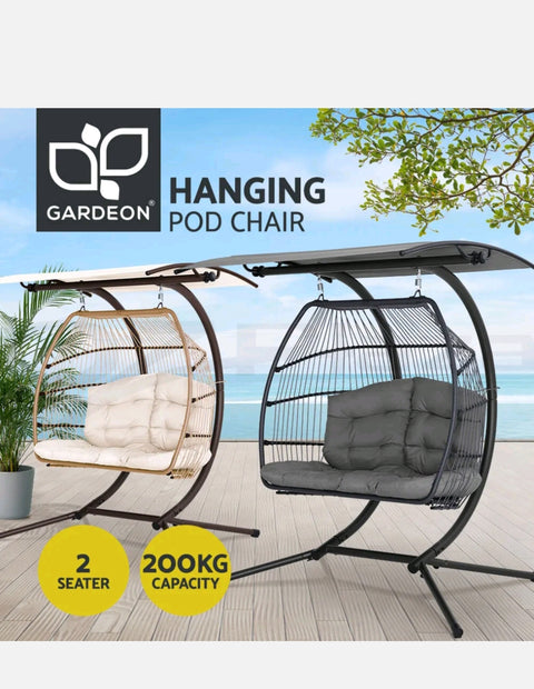 Gardeon Swing Chair Outdoor Furniture Lounge Hanging Bed Canopy 2 Person Garden