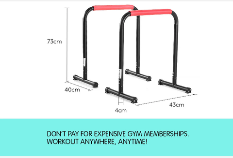Powertrain Pair Dip Bar Parallette Stand Station Chin Up Push Pull tower Fitness