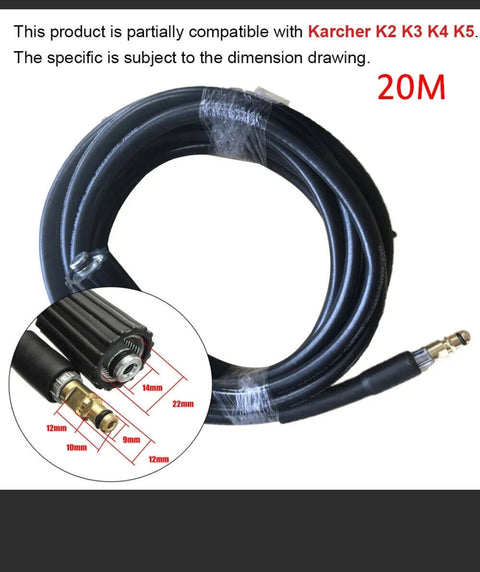 20m Spare Pressure Washer Hose Replacement For Karcher K2 K3 K4 K5 Water-Parts