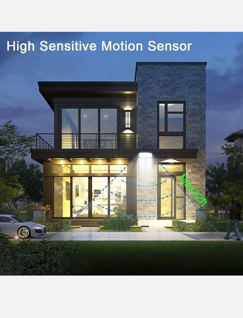 3 Head Motion Sensor Security Outdoor Garden Wall Security Flood Lamp Waterproof