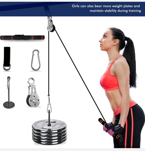 Fitness Pulley Cable Home Gym weights Workout Equipment Machine Attachment Strap