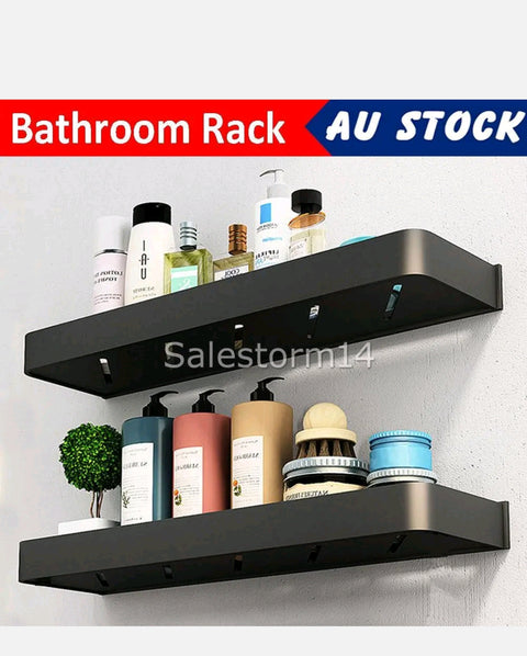 50cm Bathroom Shelves Kitchen Wall Shelf Shower Rectangle Storage Rack Aluminium