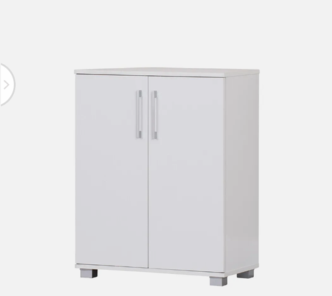 Storage Cabinet Organiser Double Door Shelf Cupboard White Display RRP