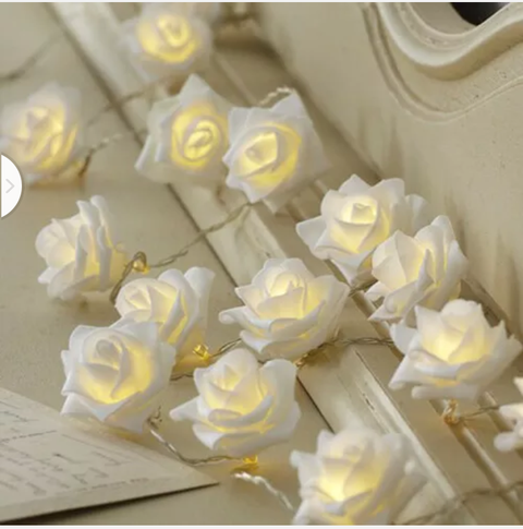 White Rose 20 LED light  Wedding Event table Decoration centrepiece BATTERY Pwr
