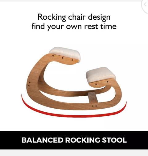 Ergonomic Kneeling Chair Wooden 220lbs Capacity Straighten Backbone Office Home