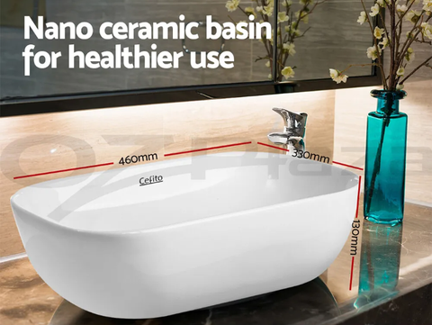 Cefito Bathroom Basin Ceramic Basins Vanity Sink Above Counter White Hand Wash