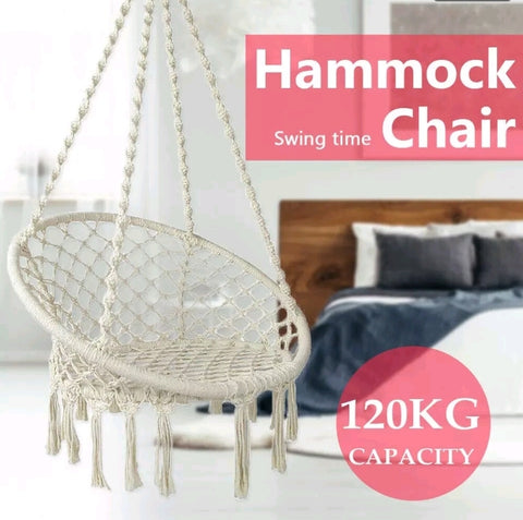 Deluxe Hammock Chair Macrame Cotton Swing Bed Relax Outdoor Hanging Indoor AU - Bright Tech Home