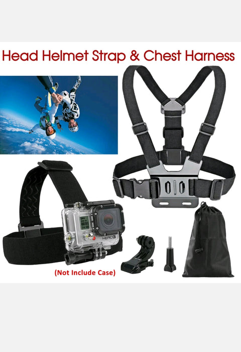 GoPro 3+ 4 5 6 7 8 Accessories Head Helmet Strap Chest Harness Mount Chesty AU