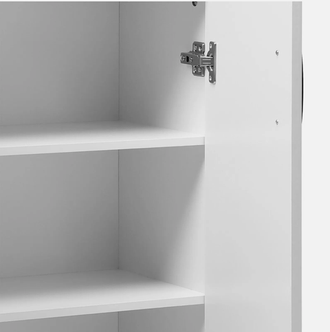 Oikiture Storage Cabinet Bathroom Cabinet Freestanding Cupboard Organiser White - Bright Tech Home