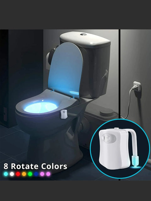 Toilet Night Light LED Motion Activated Sensor Bathroom Bowl Lamp 8 Color