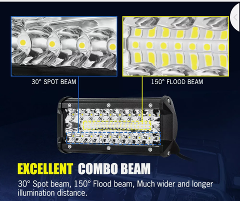 2x 7inch CREE LED Light Bar Spot Flood Combo Work Driving Lights OffRoad 4WD 6" - Bright Tech Home