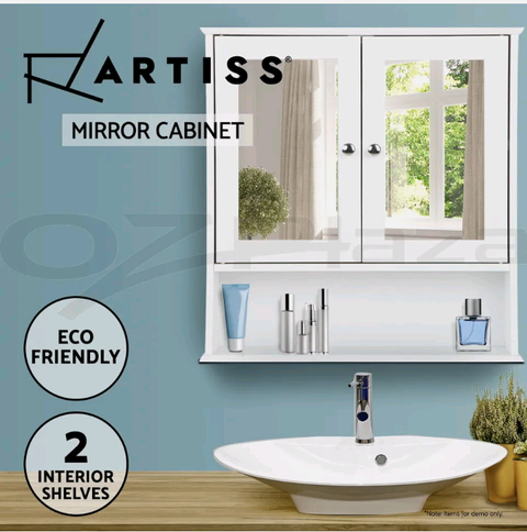 Artiss Bathroom Cabinet Mirror Storage Furniture Tallboy Toilet Cupboard Wall - Bright Tech Home