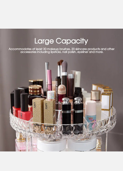 Acrylic Makeup Organiser 360° 3 Layer Rotating Clear Cosmetics Holder Storage AU