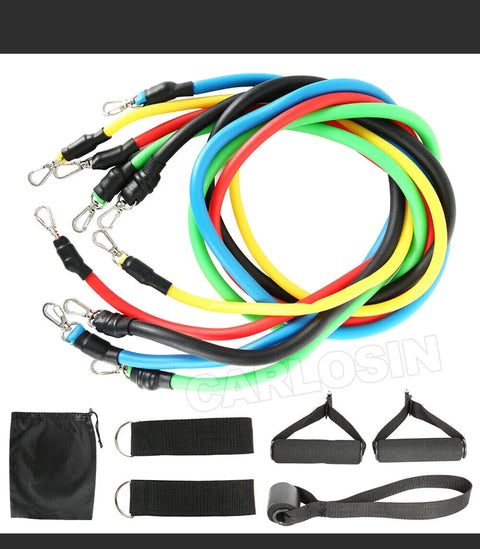 13 PCS Resistance Bands Set Yoga Pilates Abs Exercise Fitness Tube Workout Bands