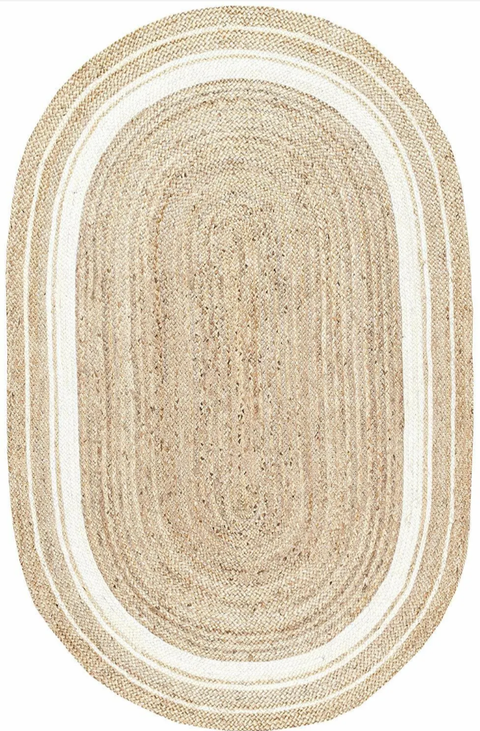 3x5" Braided Oval Natural Indian Area Rug Jute Table Floor Carpet Rag Rug - Bright Tech Home