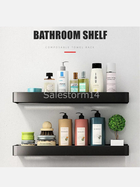 50cm Bathroom Shelves Kitchen Wall Shelf Shower Rectangle Storage Rack Aluminium