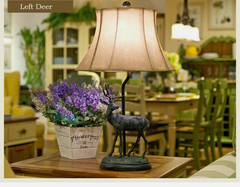 American Retro Table lamp Vintage Deer Bedside Lamp Desk Lamp Nice Decor