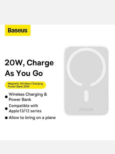 Baseus Power Bank Magnetic Wireless Charger Powerbank For iPhone 12 13 Pro Max