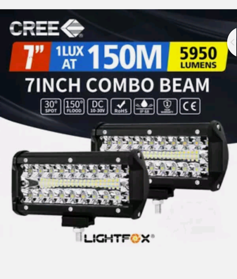 2x 7inch CREE LED Light Bar Spot Flood Combo Work Driving Lights OffRoad 4WD 6" - Bright Tech Home