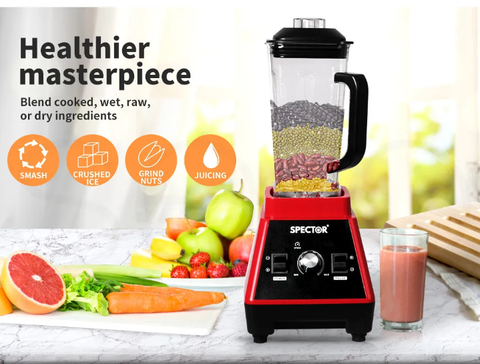 Spector 2L Commercial Blender Mixer Food Processor Juicer Smoothie Ice Crush Red