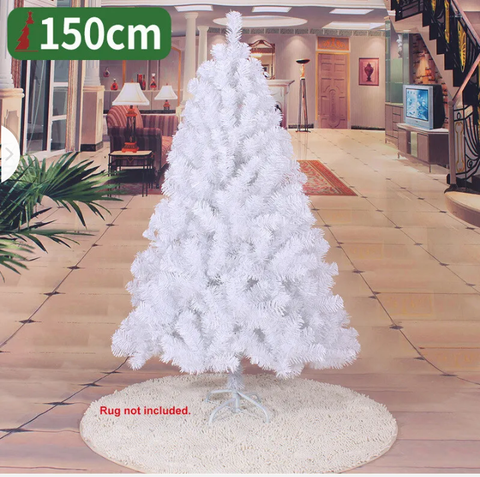 5FT 1.5M White Christmas Tree 500 PVC Tips Metal Stand Eco-friendly Home Decor - Bright Tech Home