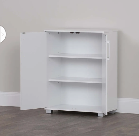Storage Cabinet Organiser Double Door Shelf Cupboard White Display RRP
