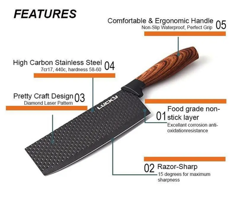 8 pieces Kitchen Knife Set Chef Sharpener Knives Stainless Steel Nonstick Scisso