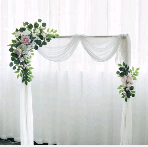 Artificial White Flowers Wedding Arch Backdrop Decor Flower Wall Door Flowers