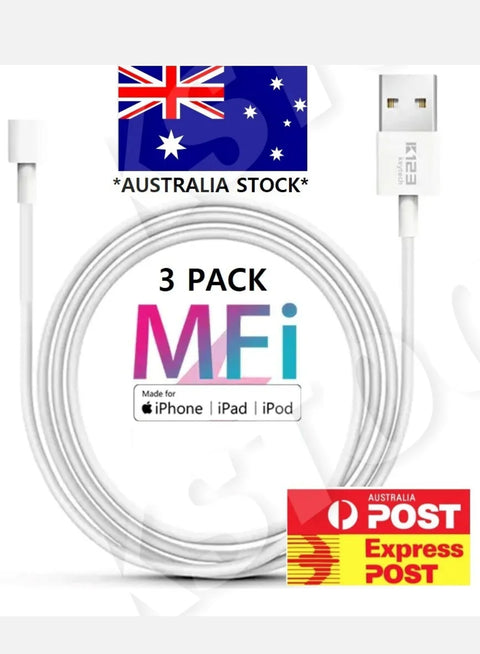 3X GENUINE MFI Certified Lightning Cable for Apple iPhone 14 13 12 11 X PRO MAX