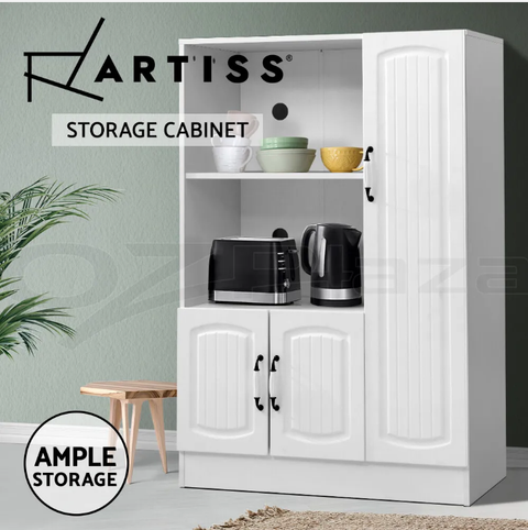 Artiss Buffet Sideboard Cabinet Storage Cupboard Doors White Kitchen Hallway