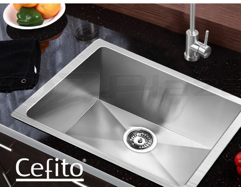 Cefito Kitchen Sink Basin Stainless Steel Under/Top/Flush Mount Bowl 510X450MM