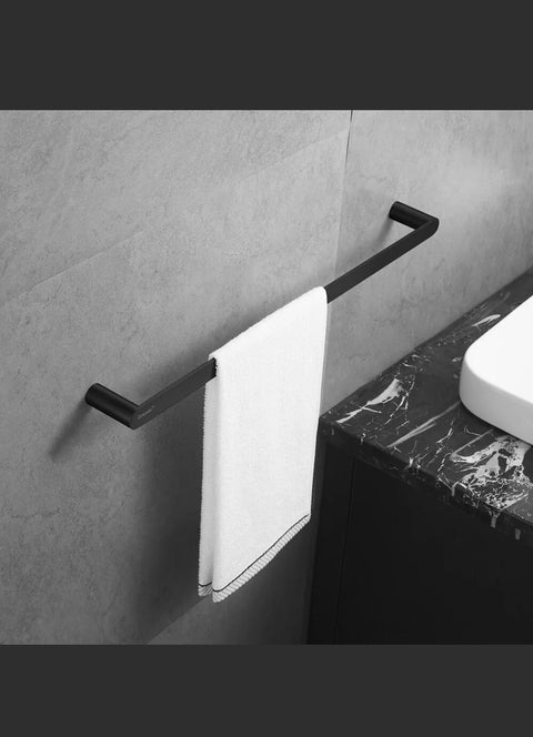 Bathroom Black Towel Rail Rack Holder Wall Mounted shelf Stainless Steel stand
