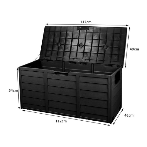 290L Outdoor Storage Box Garden Lockable Toys Tools Container Waterproof Indoor - Bright Tech Home