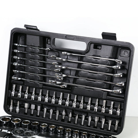78PCS Tool Kit Socket Hand Set 1/2" & 1/4" Ratchet Spanner Wrench Metric Driver