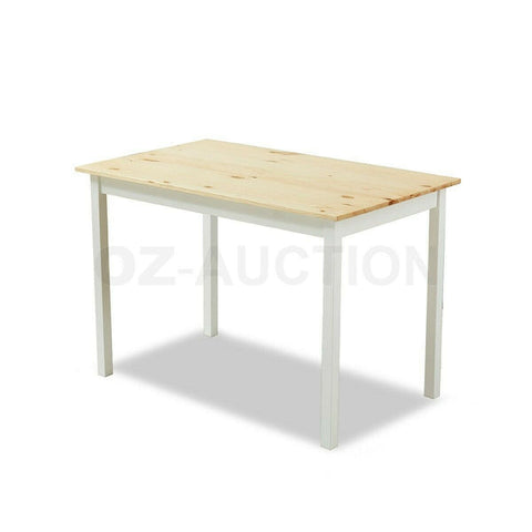 Modern Dining Table Chairs 5 Set Wooden Rectangular Kitchen Furniture White&Oak