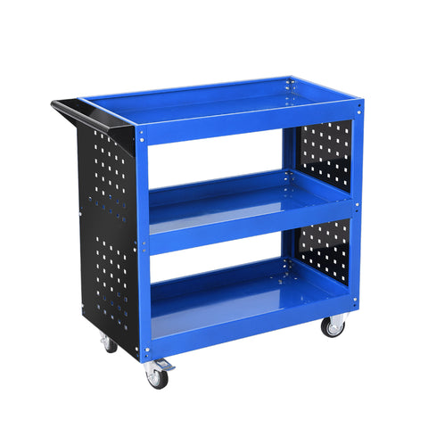 Traderight Tool Trolley Cart Workshop Storage Portable Steel Trolly Blue - Bright Tech Home